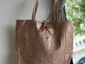 Кожаная сумка-шопер с металликом LEATHER — фото 1 Кожаная сумка-шопер с металликом LEATHER