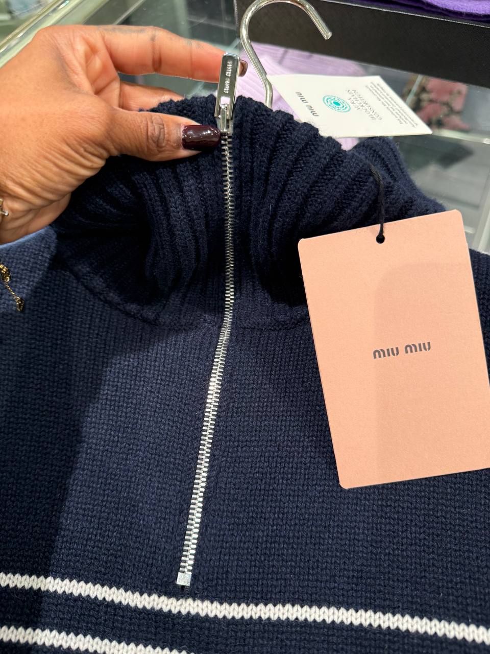 Свитер в полоску Miu Miu
