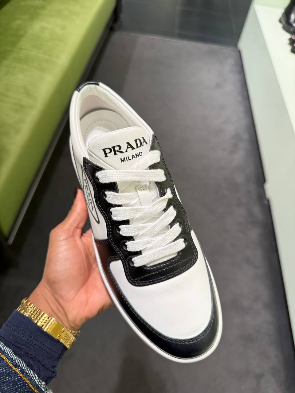 Кожаные кеды Prada Downtown Prada