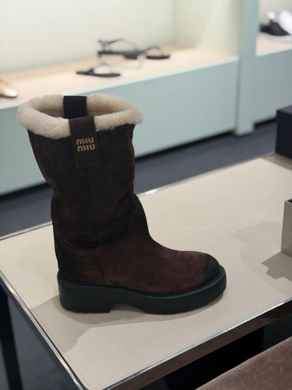 Сапоги замшевые Miu Miu PRADA