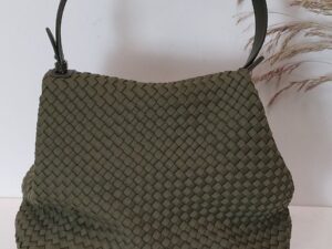 Сумка женская плетеная оливковая Mix