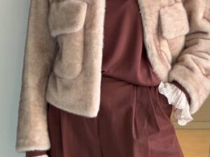 Укороченный жакет из экомеха MaxMara