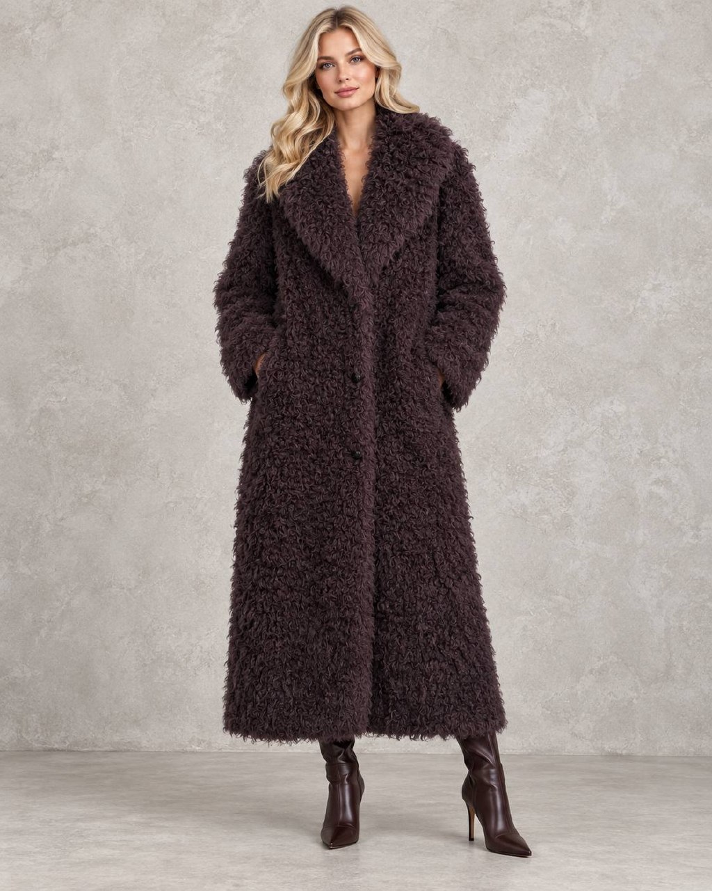 Пальто из экомеха Diego MaxMara