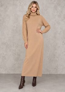 Вязаное платье-макси с воротом MaxMara