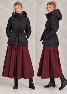 Пуховик стеганый с поясом MaxMara