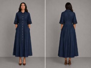 Джинсовое платье макси MaxMara