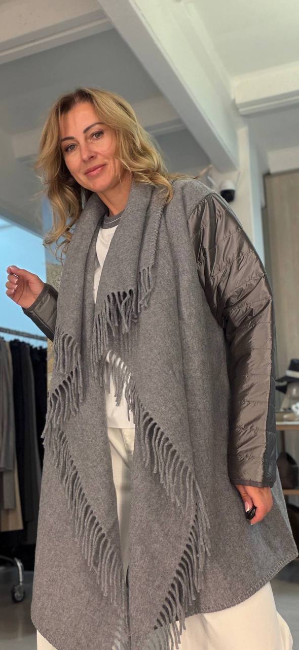 Пальто-накидка комбинированное женское MaxMara