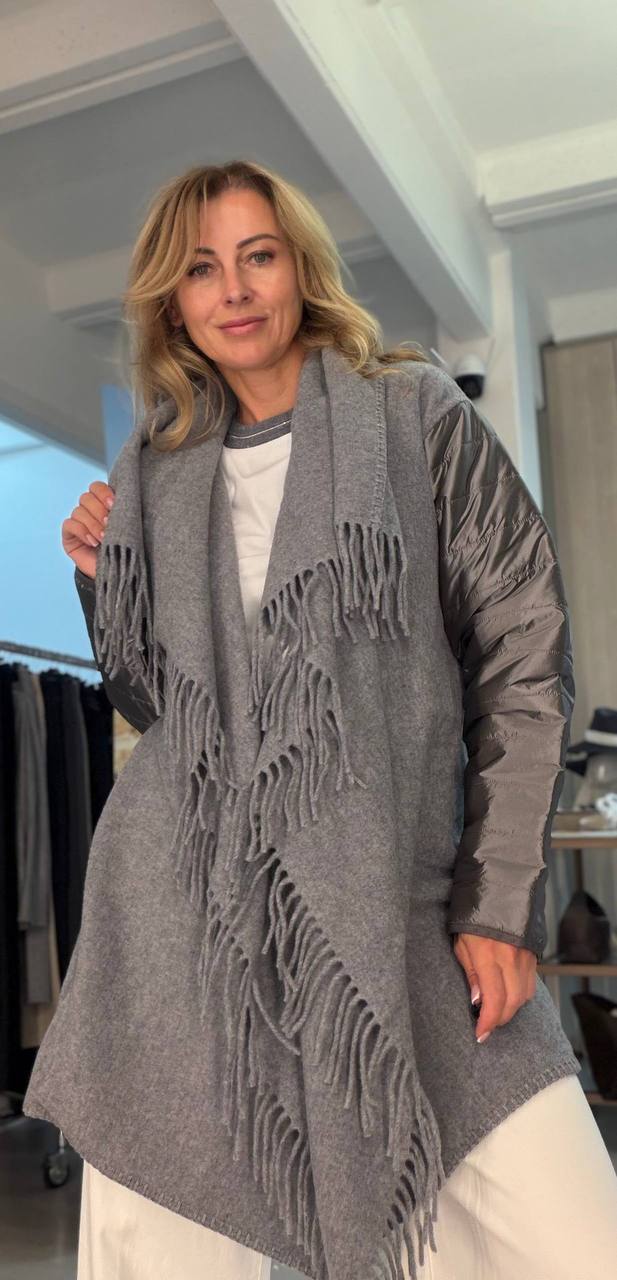 Пальто-накидка комбинированное женское MaxMara