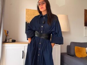 Джинсовое платье-рубашка макси MaxMara — фото 1 Джинсовое платье-рубашка макси MaxMara