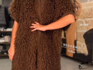Кардиган-жилет фактурный коричневый MaxMara