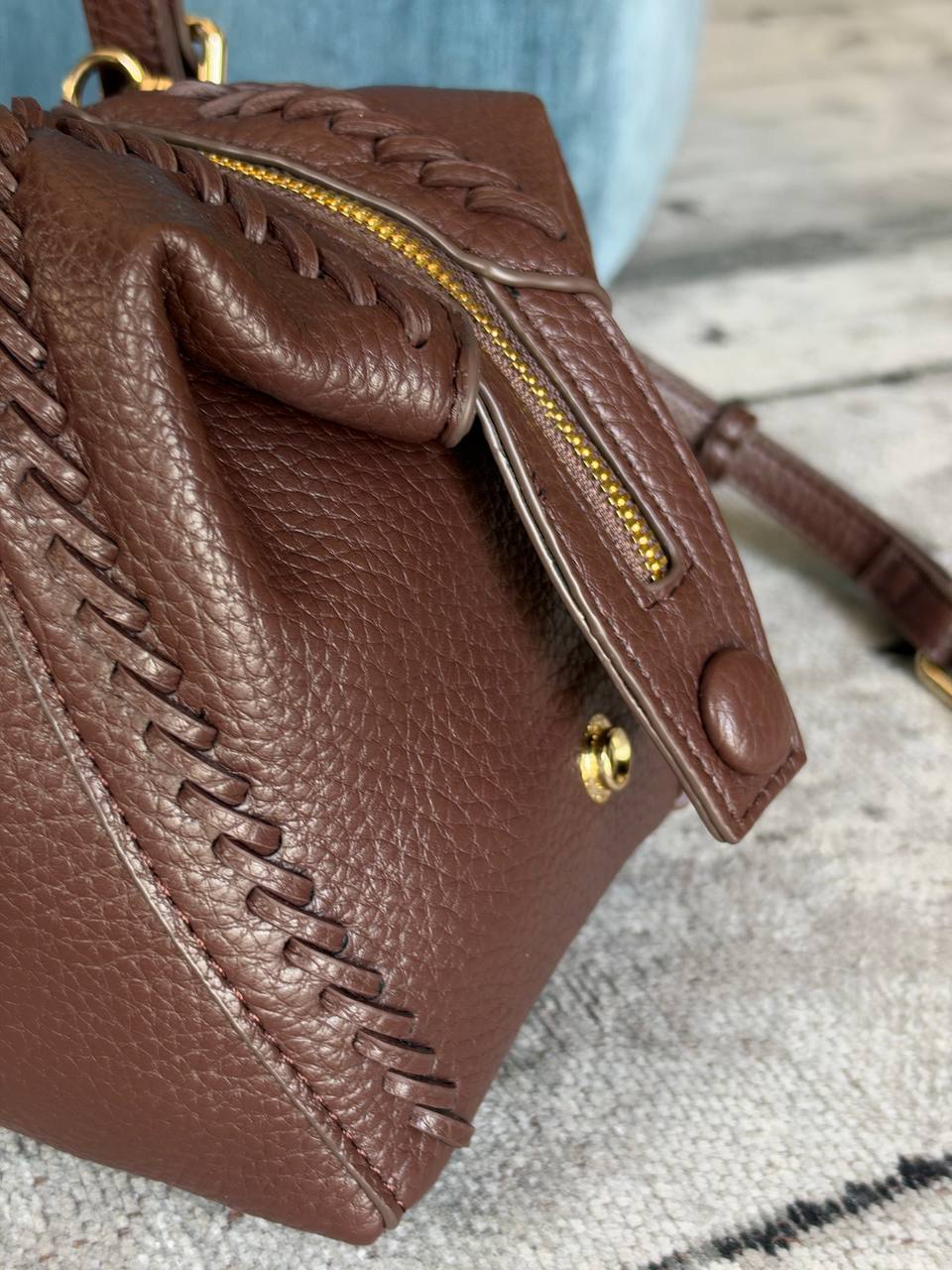 Кожаная сумка шоколадного цвета MaxMara
