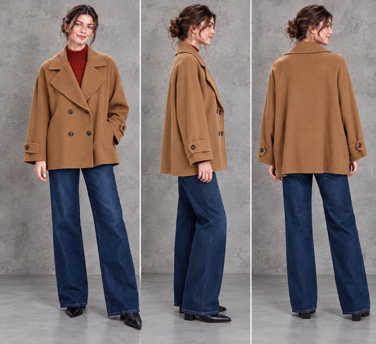 Укороченное двубортное пальто Marella MaxMara