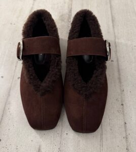 Туфли замшевые с овчиной MaxMara