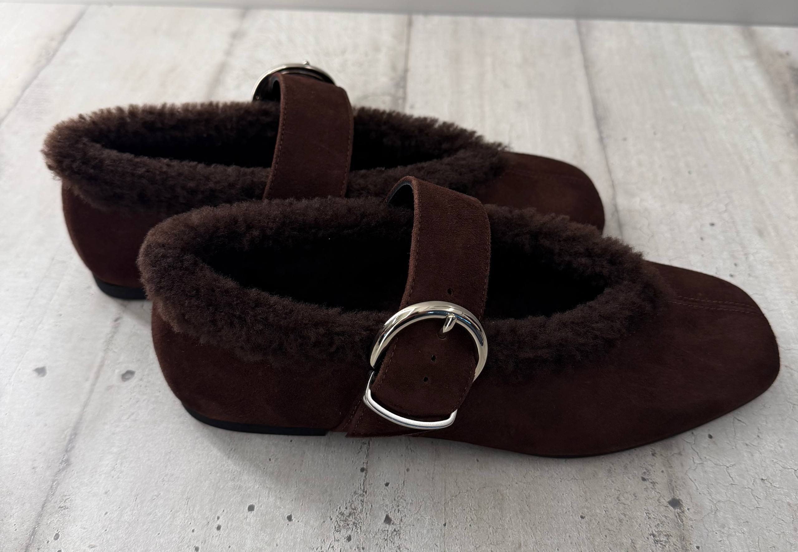 Туфли замшевые с овчиной MaxMara