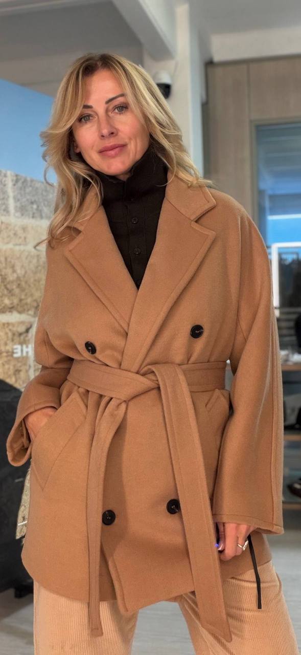 Шерстяное двубортное пальто Ginevra MaxMara