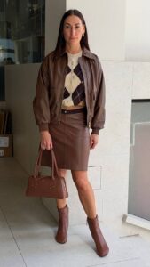 Кожаный бомбер Marella MaxMara