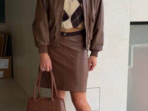 Кожаный бомбер Marella MaxMara