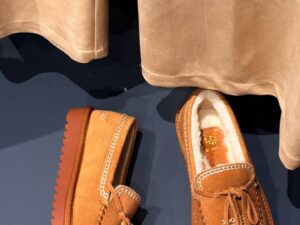 Мокасины замшевые с мехом MaxMara