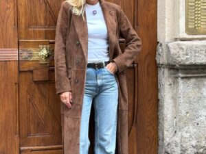 Пальто женское замшевое MaxMara — фото 1 Пальто женское замшевое MaxMara