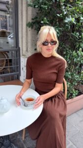 Трикотажное платье миди коричневое MaxMara