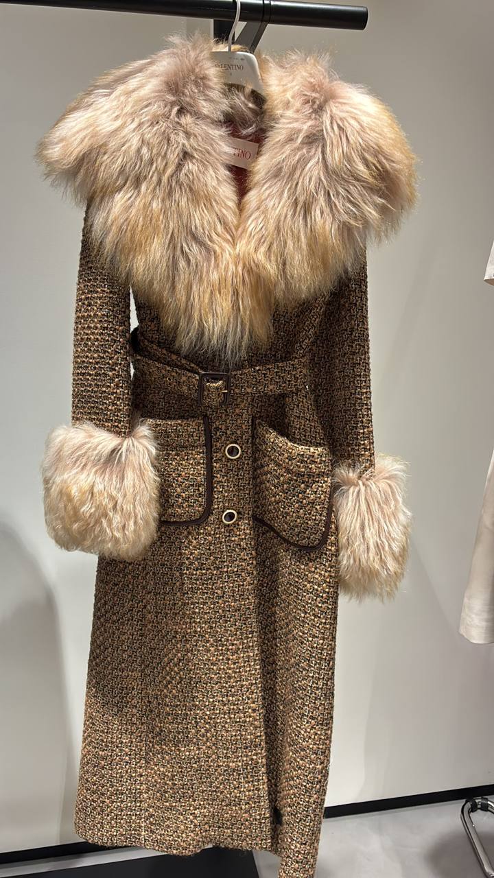 Пальто с мехом Valentino VALENTINO